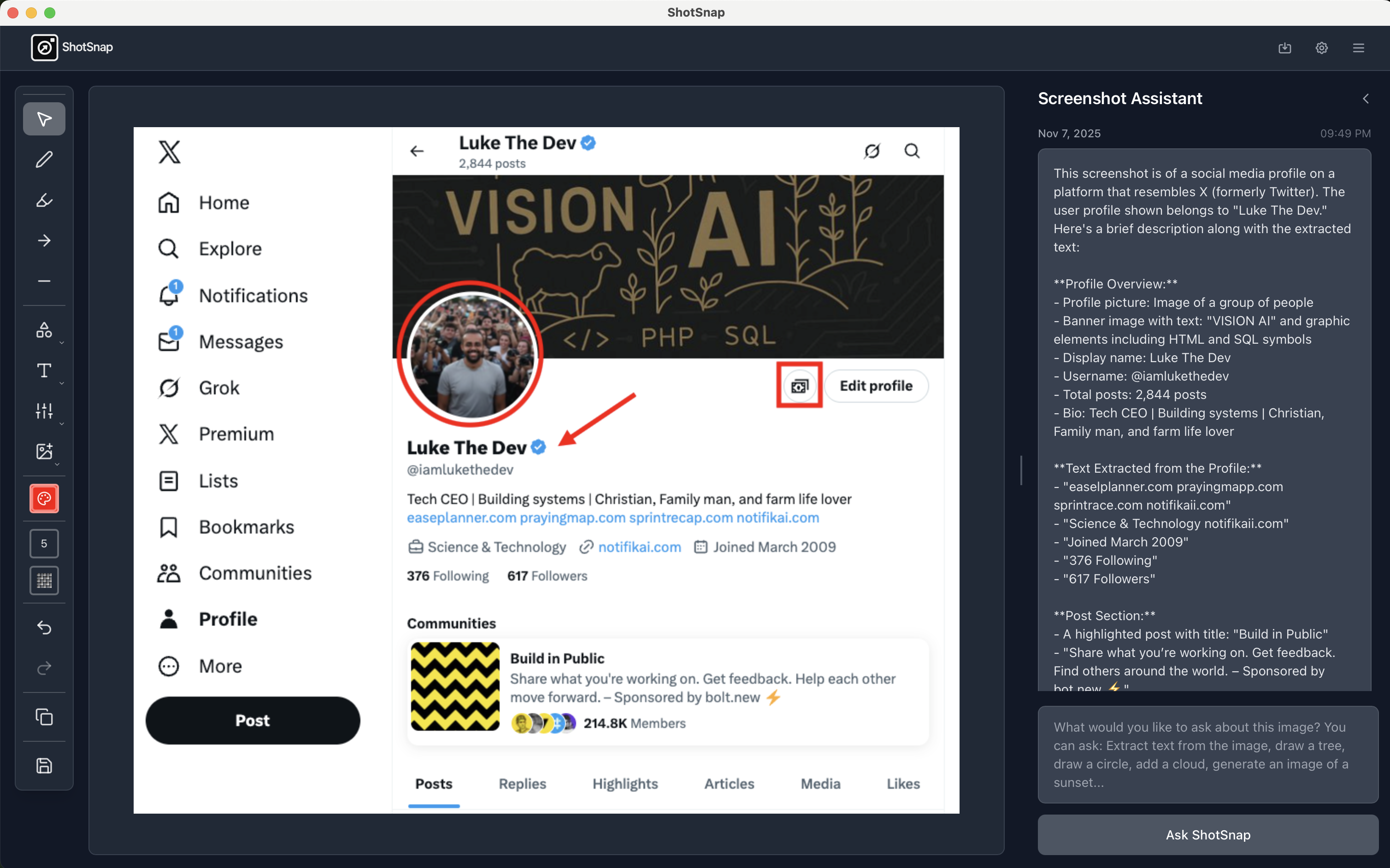 ShotSnap drawing and annotation features